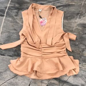 Champagne Chic Wish Halter Bow Tie Top